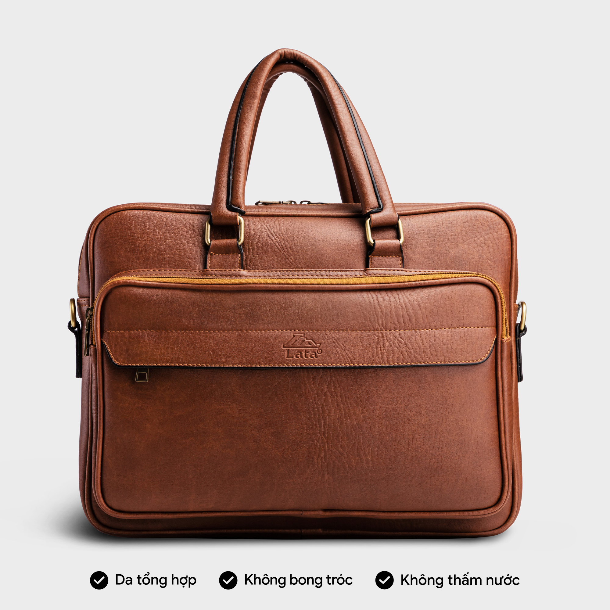 Lata Office Briefcase (Basic Men's Fashion Carrying a 14-Inch Laptop - Leather Briefcase Ca26)