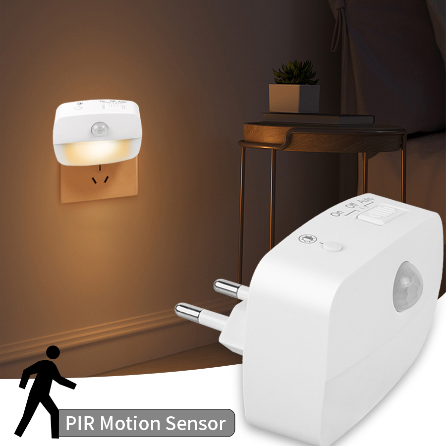 【Trusted】 LED Night Light EU Plug In Smart Motion Sensor Light 220V ...