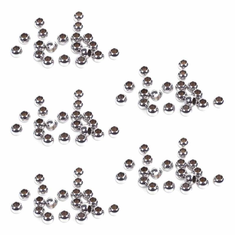 100 Pieces Stainless Steel Beads Of Metal Craft Beads Size 6mm for Jewelry Creation Jewelry Accessory