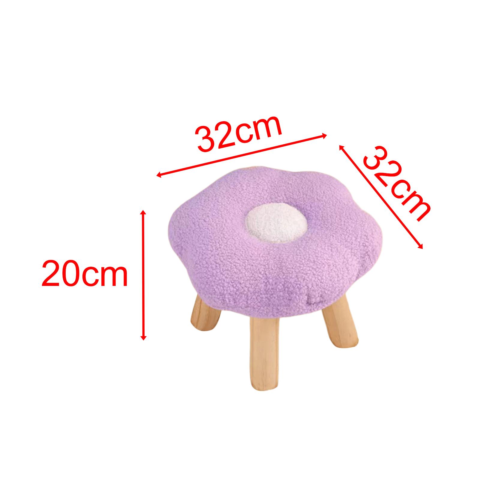 Fityle under Desk Sofa Stool Cartoon Multipurpose Shoes Changing Flower Shape Small Foot Stool Ottoman for Living Room Bedside Apartment Entryway