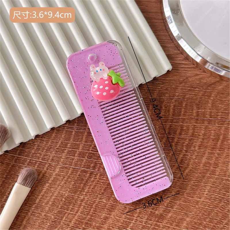 Lược Mini Gấp Gọn Đính Charm Thú Siêu Cute