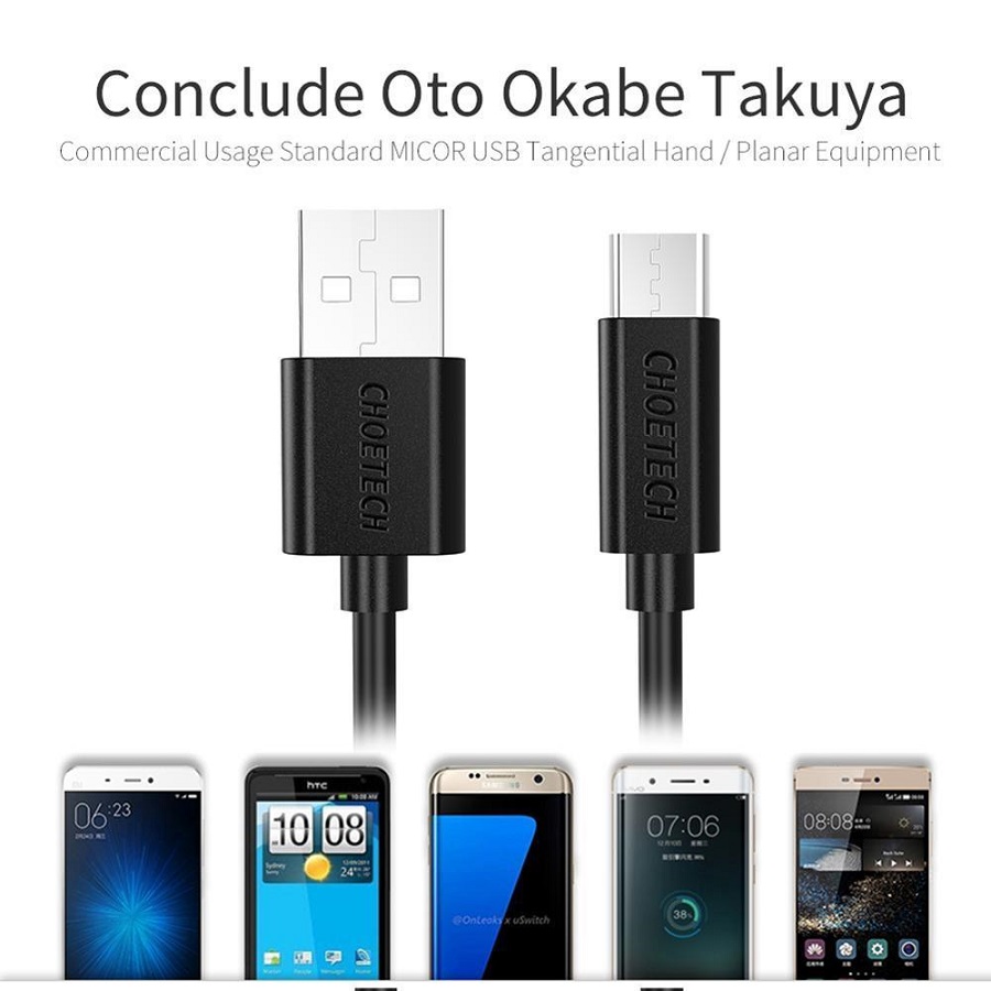 [AZMall VN] CHOETECH Cáp Micro USB 1.2m Sạc Nhanh 2.4A