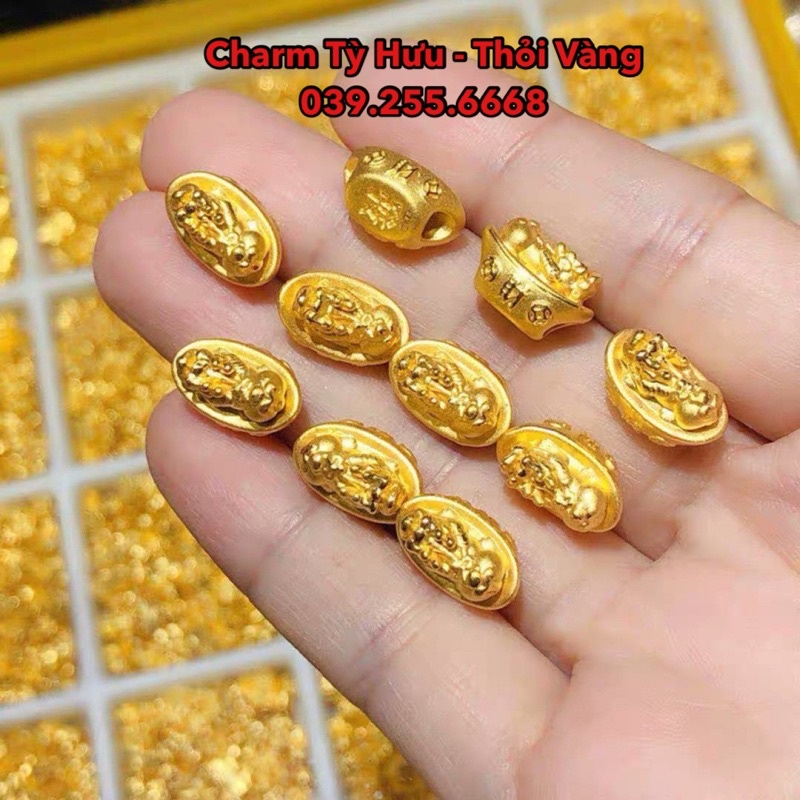 Charm Thỏi Vàng, Tỳ Hưu Bạc cao cấp