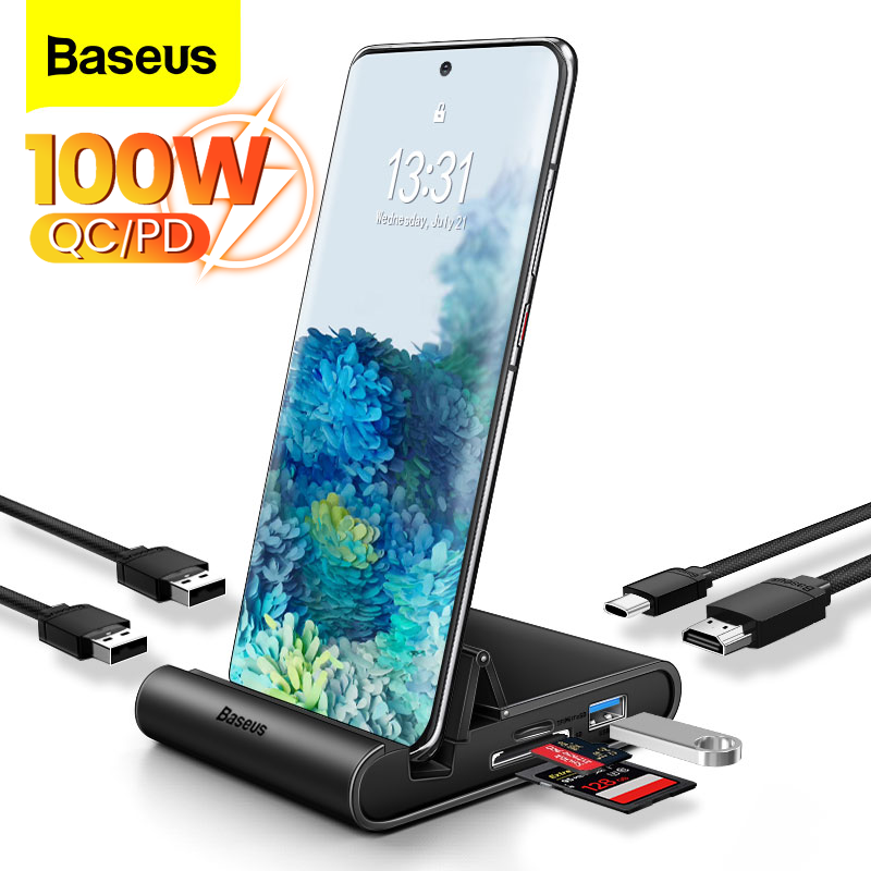 Baseus Docking Station Dex USB C HUB เป็น USB HDMI,แท่นวางมือ