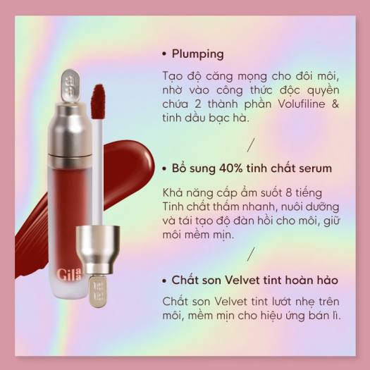 Son kem có dưỡng Gilaa Plumping Lip Serum 3.8gr