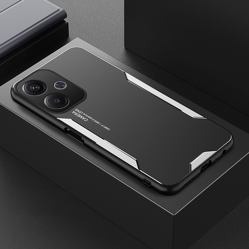 For Xiaomi Poco M6 Case Alunum Metal Matte Cover Soft Silicone Frame Camera Protection For Xiaomi Poco M6 4G Back Cover Phone Cases.