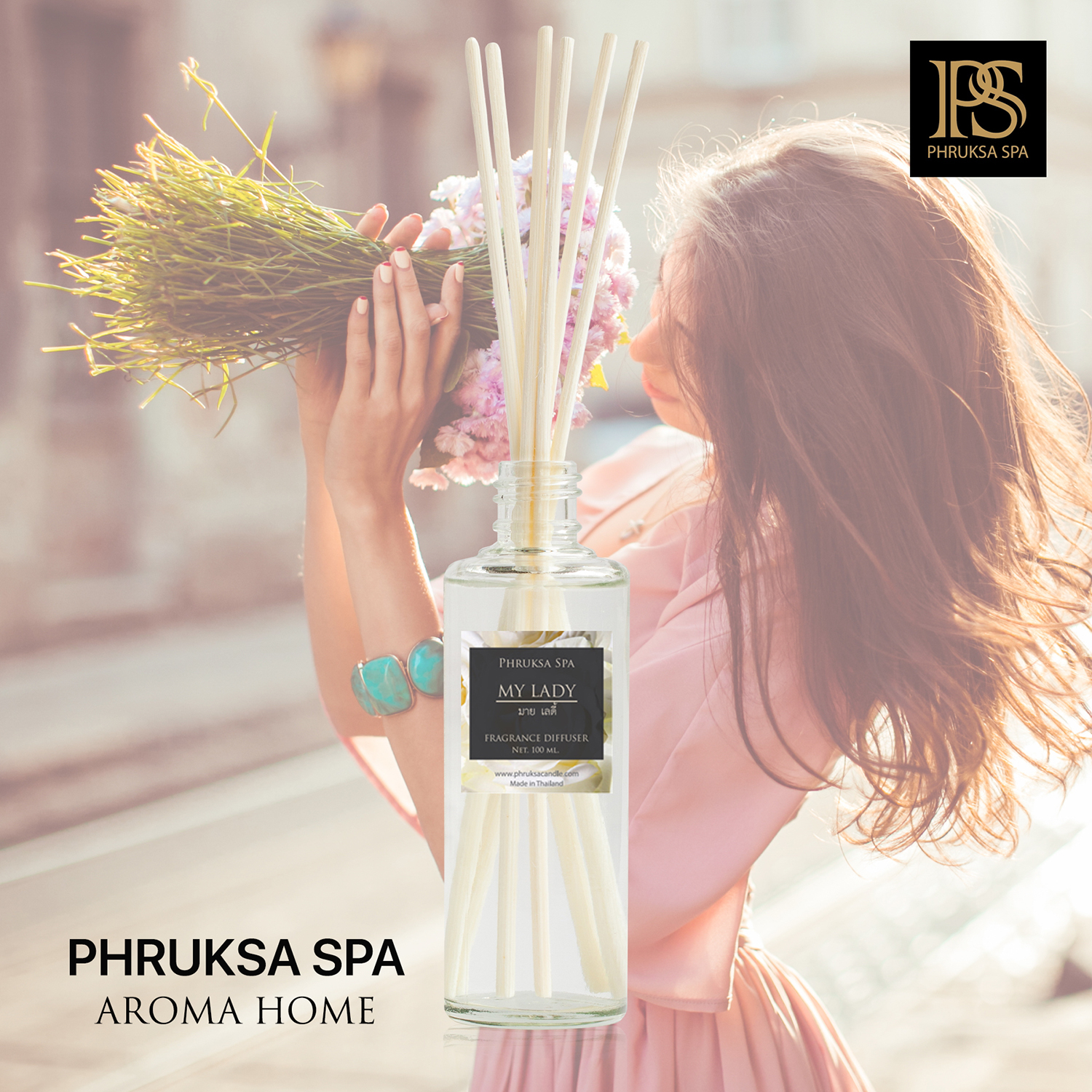 Lady Diffuser Phruksa Spa ก้านไม้หอมปรับอากาศ กลิ่น มายเลดี้ (Refill Reed Diffuser ...
