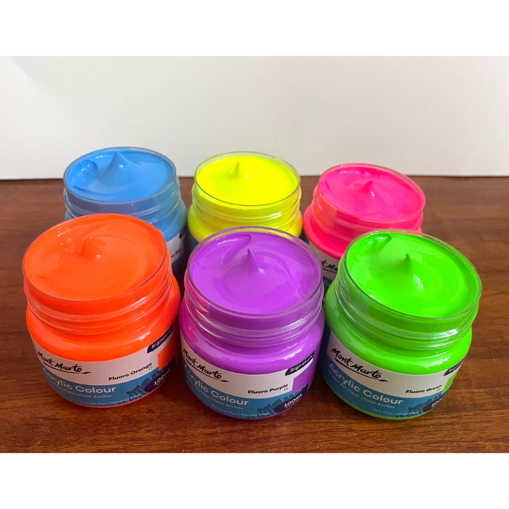 Màu Acrylic Phản Quang Mont Marte 100ml - Màu Dạ quang