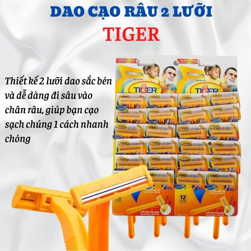 Dao Cạo Râu 2 Lưỡi Tiger (Vỉ 24 Cây)