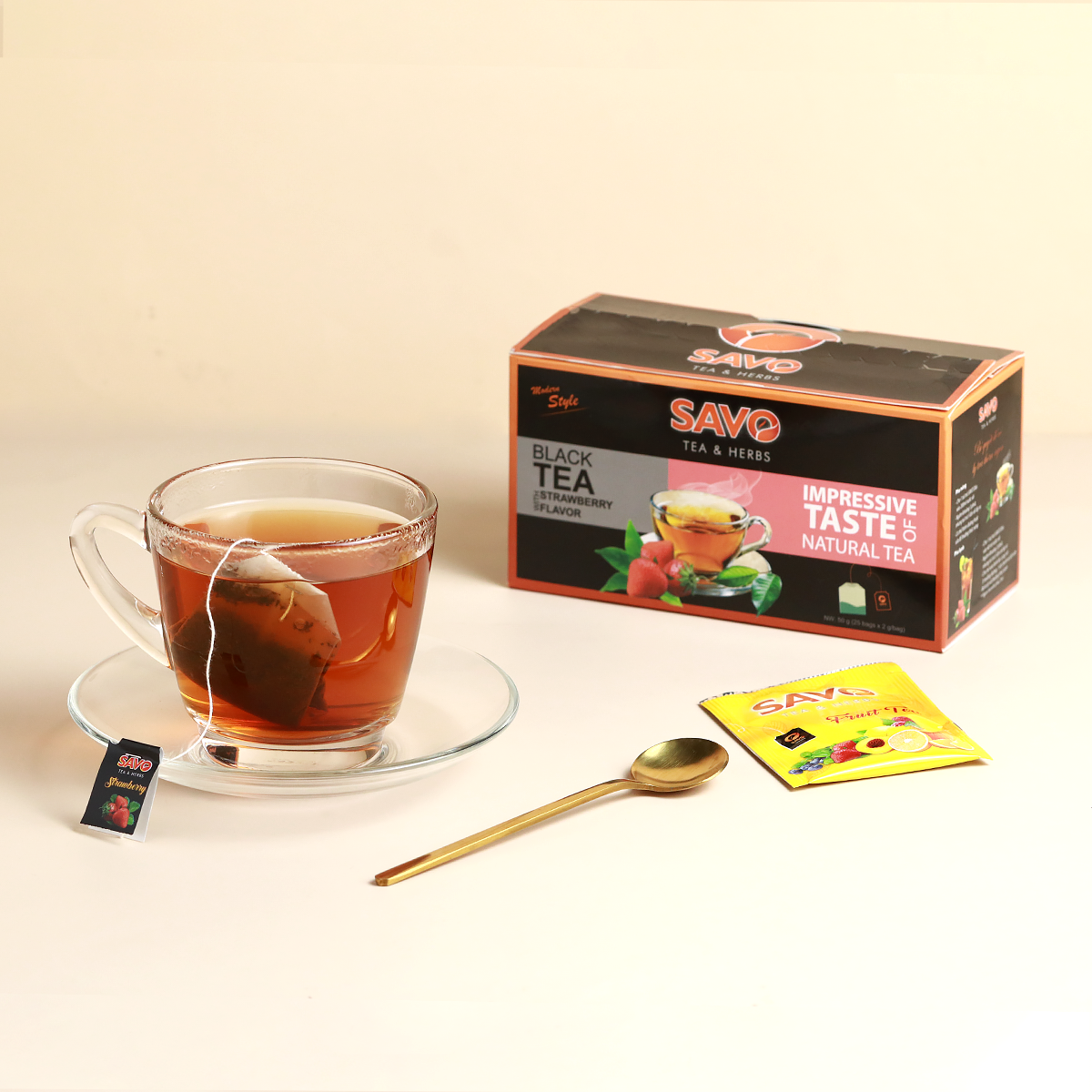 SAVO TRÀ TÚI LỌC - VỊ DÂU (Hộp 25 túi)