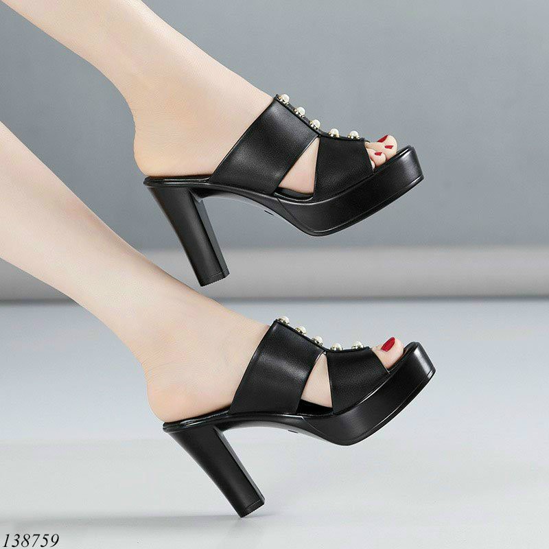 Dép cao gót đính ngọc cao cấp
