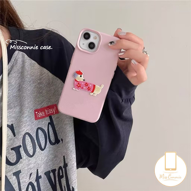 Luxury%20Case%20Compatible%20for%20IPhone%2015%2011%2013%20XR%2016%2014%2012%20Pro%20Max%2016%2015%2014%20Plus%20X%20XS%20Max%20Graffiti%20Cute%20Cartoon%203D%20Embroidered%20Dachshund%20Soft%20Tpu%20Cover%20-%20Image%202