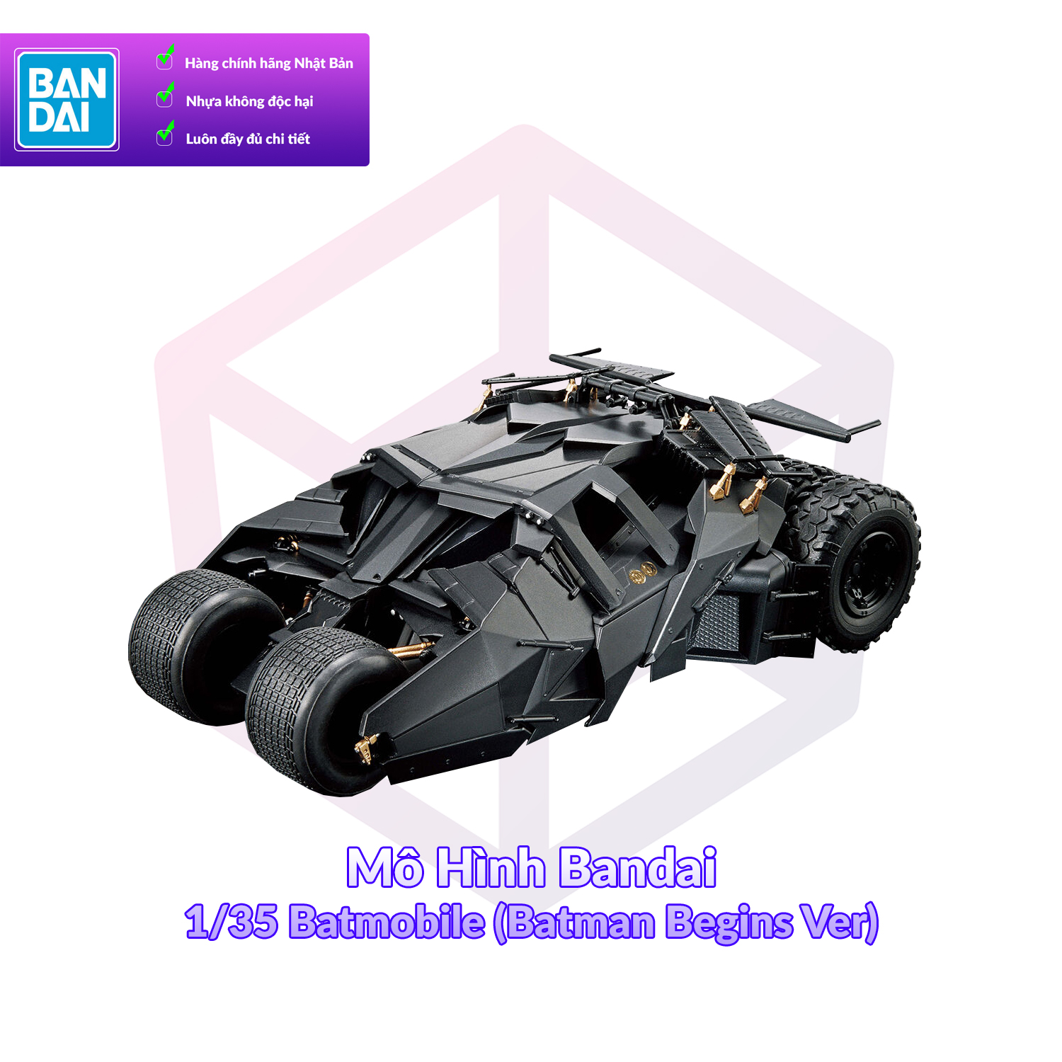 [7-11/12 VOUCHER 8%]Mô Hình Bandai 1/35 Batmobile (Batman Begins Ver) - DC Universe [MKB]