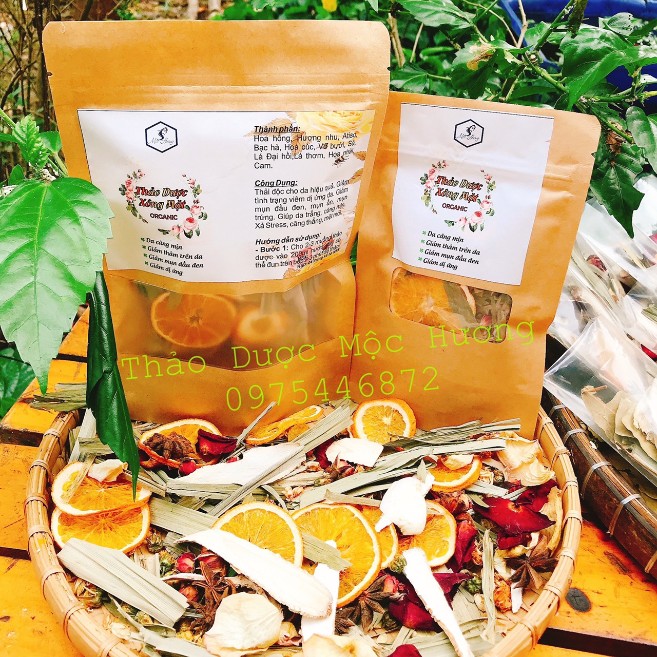 [GÓI LỚN DÙNG NHIỀU LẦN] - XÔNG MẶT THẢO DƯỢC ORGANIC - MỘC HƯƠNG