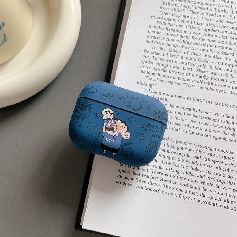 Crayon Shinchan Matte AirPods Case For AirPods 1 2 3 AirPods Pro 2 Wireless Earbud Bluetooth Headphones Box Anti-fall Full Protective Case