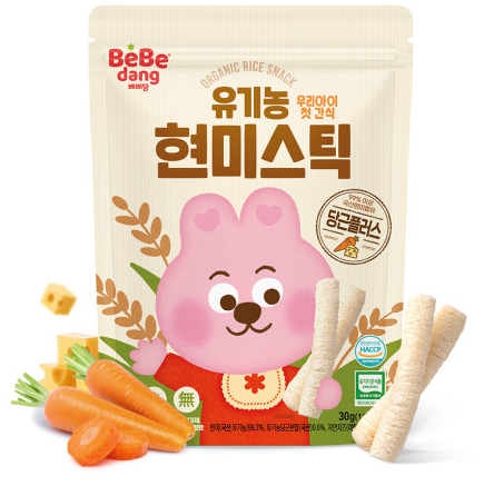 HCM Bánh gạo ăn dặm hữu cơ Bebedang Hàn Quốc Vị Phô Mai Cà Rốt