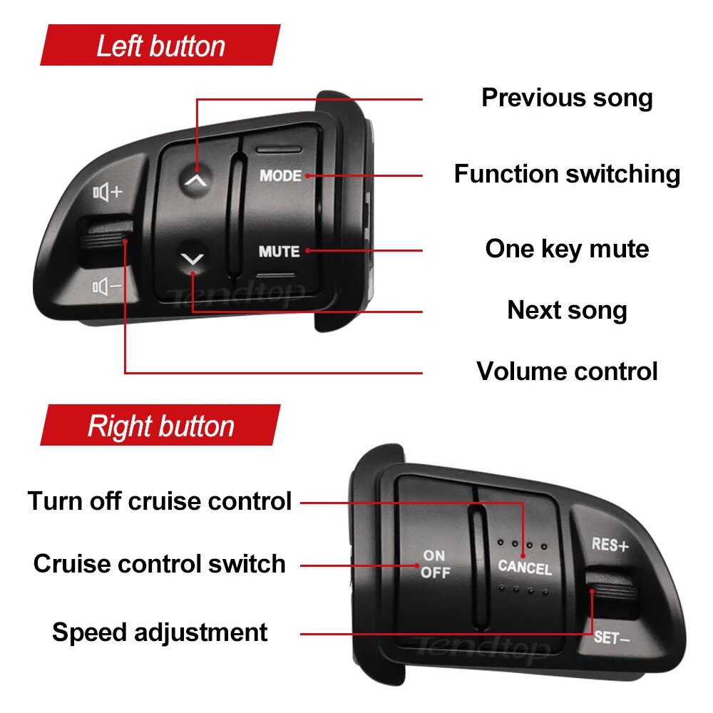 【Customer favorite】 For Kia Sportage 2011 2012 2013 2014 2016 Multifunction Steering Wheel Cruise Control Button Bluetooth Audio Phone Volume Switch