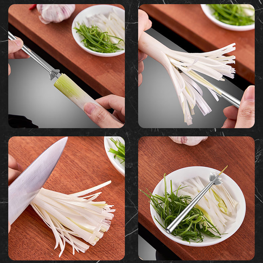 Dụng Cụ Cắt Hành Bằng Thép Không Gỉ Đa Năng Dụng Cụ Cắt Mận Dụng Cụ Băm Nhỏ Nhà Bếp
