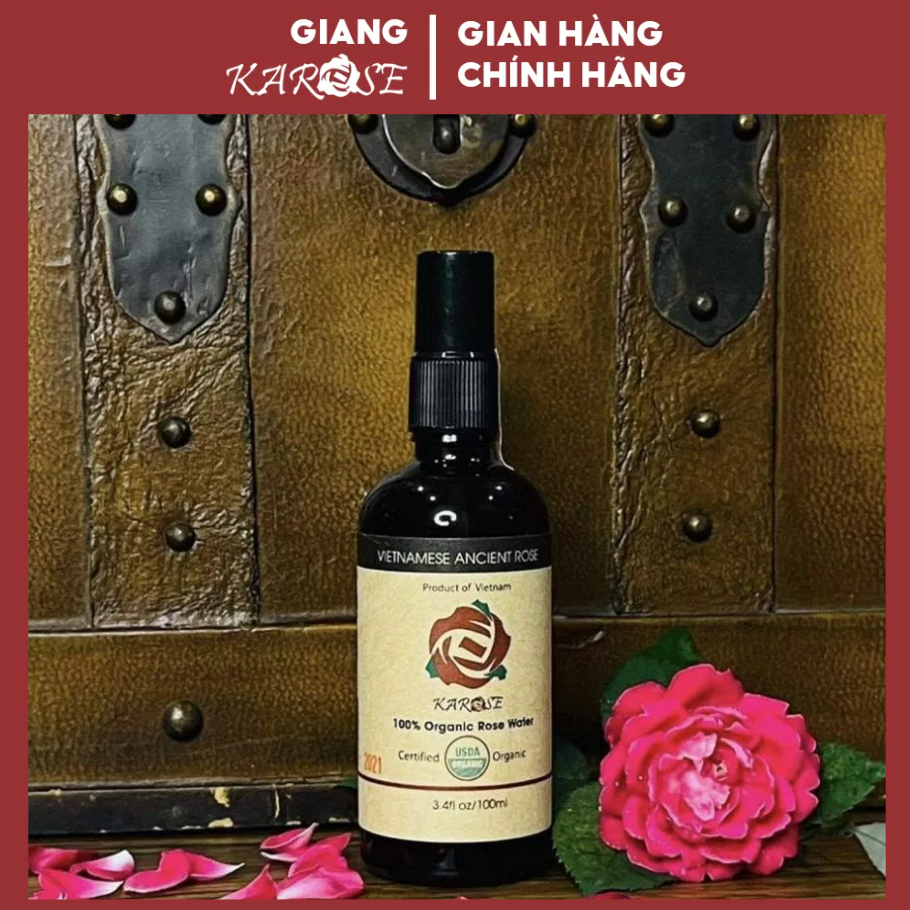 Nước cất hoa hồng dưỡng ẩm, sáng da, se khít lỗ chân lông karose 100ml