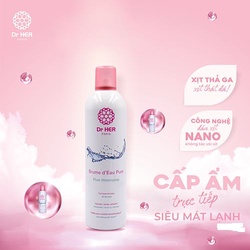 [TẶNG NƯỚC TẨY TRANG] Xịt khoáng cấp ẩm da Dr her Paris 400ml - PHÁP