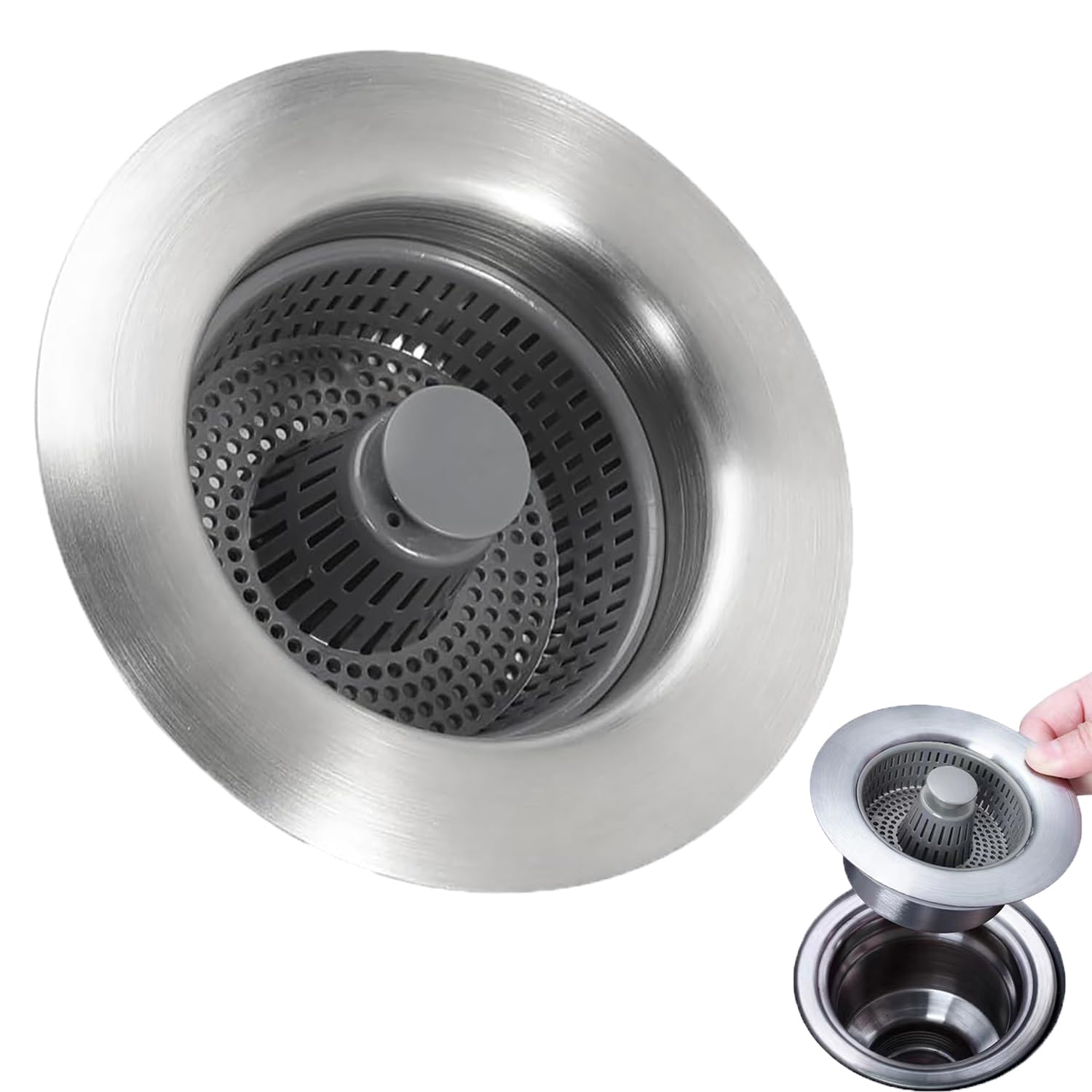 3-1/2 Sink Strainer Stainless Steel Kitchen Sink Stopper Bathroom Faucet Accessories Kitchen Sink Drain Basket Sink Drain Strainer Stainless Steel Sink Aid Kitchen Sink Drain Strainer