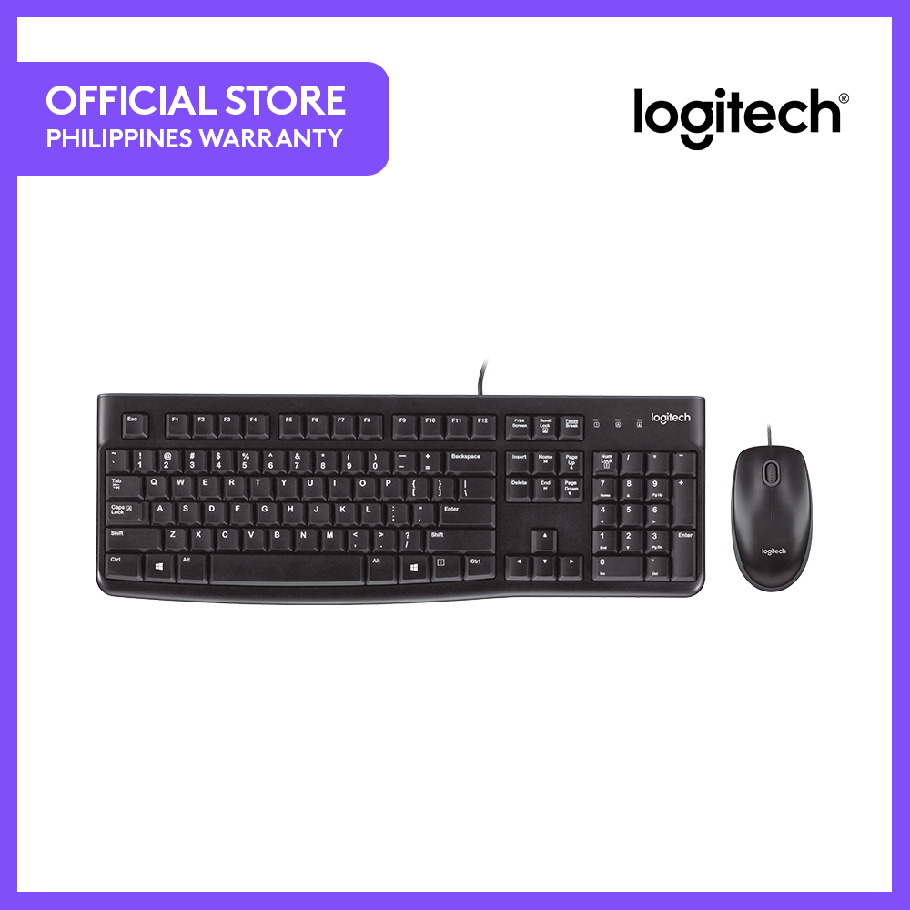 Logitech MK120 Wired Keyboard and Mouse for Windows, Optical Wired