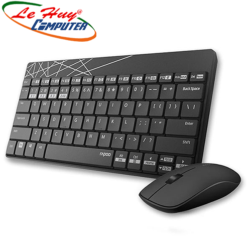 Combo Phím Chuột Không Dây Rapoo 8000M USB (Đen/Trắng)