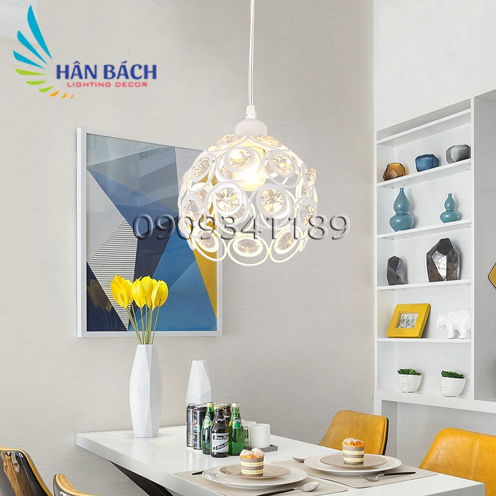 Đèn thả trần trang trí bàn ăn bằng pha lê pha lê DT 6816 + Tặng kèm bóng led AS Vàng