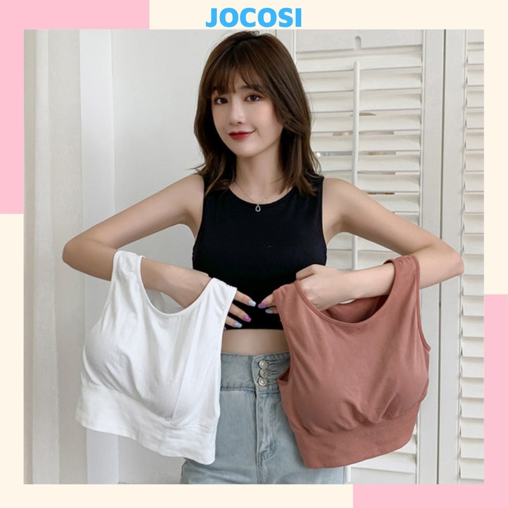 Áo bra nữ thể thao tập gym yoga chất liệu cotton thấm hút mồ hôi, Áo lót nữ đệm mút mỏng ôm ngực 6666