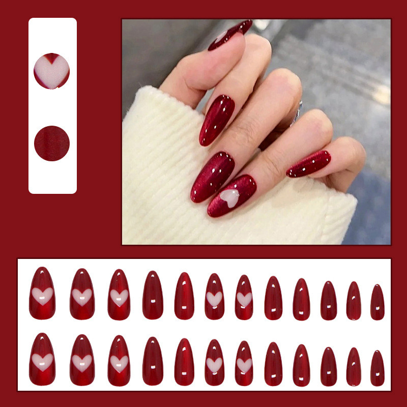 24Pcs%20Long%20Red%20Heart%20Fake%20Nails%20with%20Glue%20DIY%20Art%20Design%20False%20Nails%20Wearable%20Nails%20Stylish%20Pattern%20Artificial%20Nails%20-%20Image%202