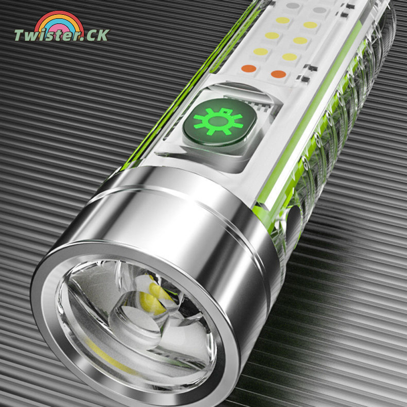 TK Led Mini Flashlight 3800lm Built-in 1800mah Lithium Battery Multifunctional Super Bright Working Light
