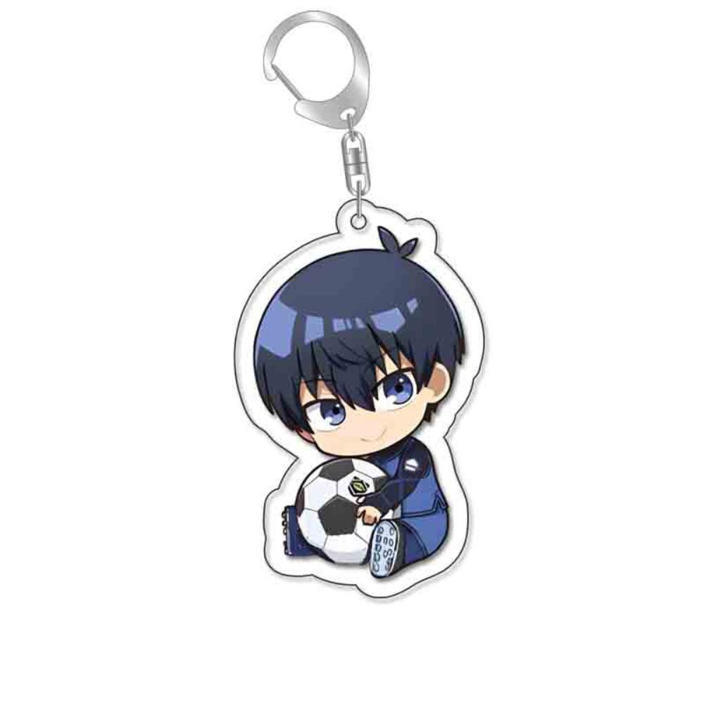 QBHDIA Thời trang Nữ trang Bachira chigiri Móc chìa khóa xe ô tô Nhân vật Anime Acrylic Jewelrys dây chuyền túi xách Móc khóa Anime màu xanh dương Móc khóa Anime màu xanh dương Móc chìa khóa Móc chìa khóa