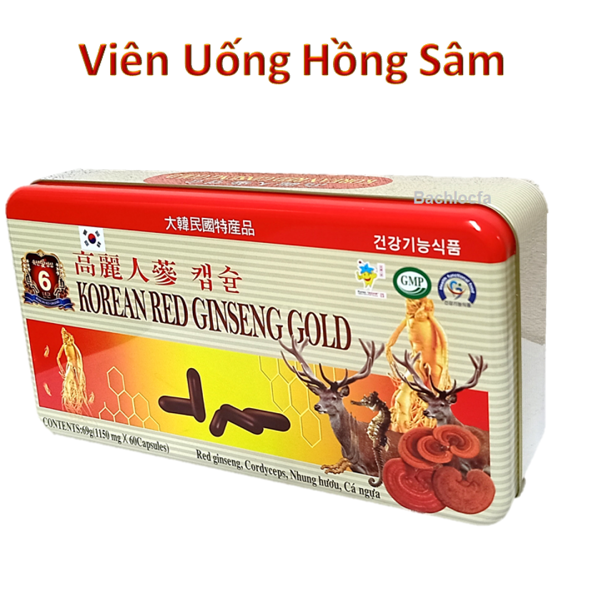 Viên đạm hồng sâm nhung hươu linh chi hàn quốc - korean red ginseng gold - ảnh sản phẩm 2