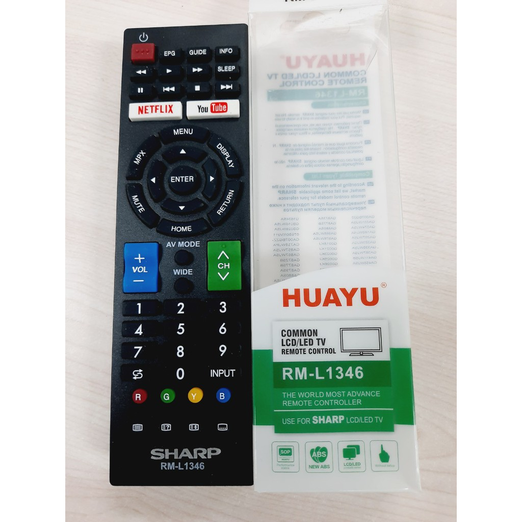 [Hàng chất lượng cao BH 1 năm] Remote - điều khiển TV SHARP Smart RM - L1346.