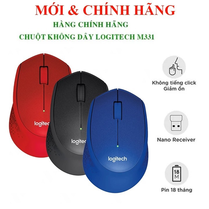 Chuột không dây logitech m330 silent yên tĩnh m330