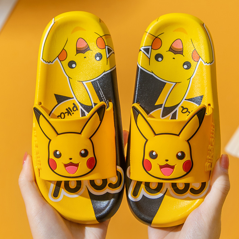 HJU Pokemon Pikachu Children's Slippers Interior Home Sandals One