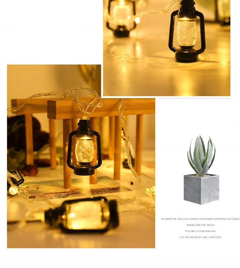Dây Đèn Chai Dầu Hỏa 10LED Đèn Lồng LED Vòng Hoa Cổ Tích Dây Đèn Chạy Bằng Pin Trang Trí Trong Nhà Ngoài Trời Gia Đình