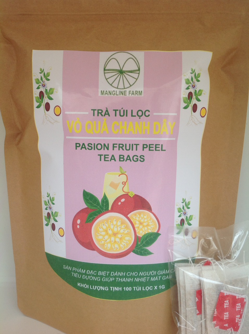 Sản phẩm mới độc lạ trà vỏ chanh dây túi lọc mangline farm đà lạt 100 túi - ảnh sản phẩm 4