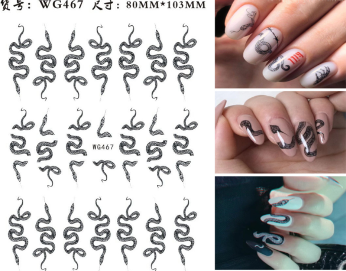 STICKER DÁN MÓNG CHỦ ĐỀ RẮN RỒNG PHƯỢNG