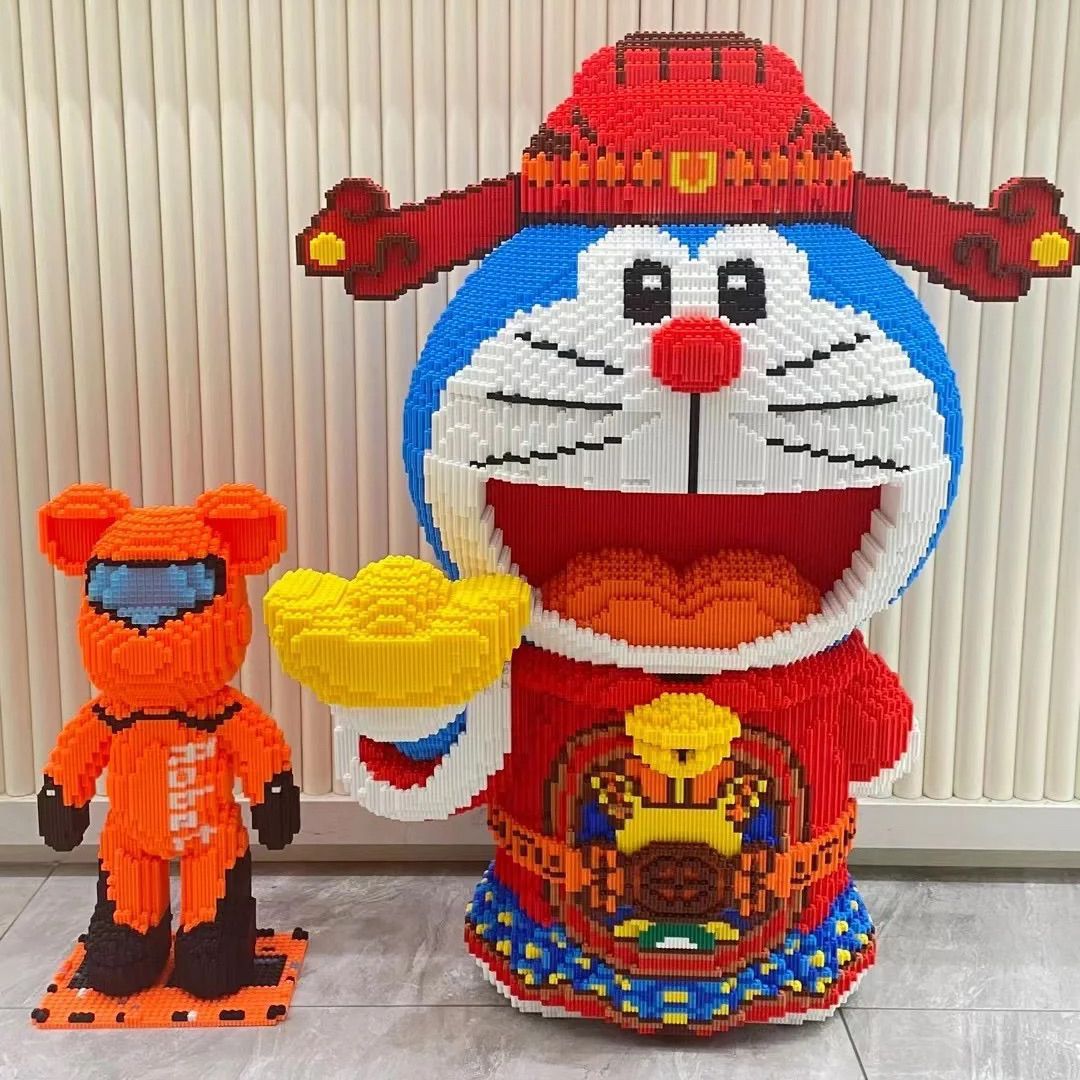 Lego 3D Doremon thần tài cao 42cm (tặng búa lego)