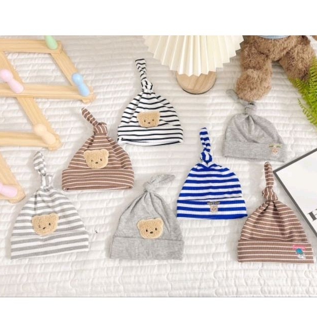 Mũ cotton củ tỏi siêu yêu cho bé trai 0-6 tháng tuổi