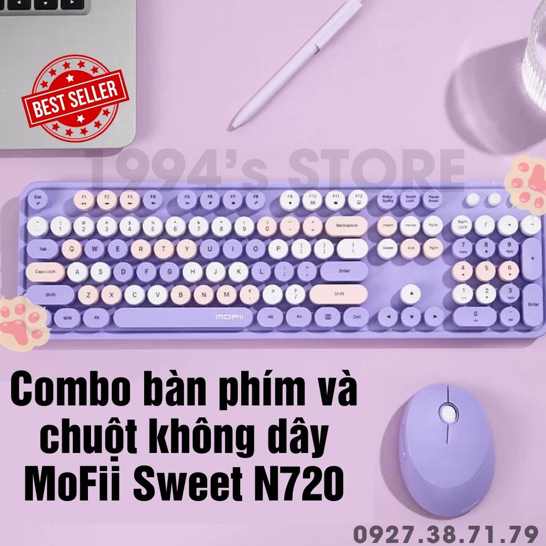 (CÓ SẴN) MoFii N720 - Bàn phím giả cơ và chuột không dây MoFii Sweet Fullsize 104 phím Wireless 2.4G dùng cho máy tính bàn, laptop, tivi... có thể dùng cho điện thoại, máy tính bảng thumbnail