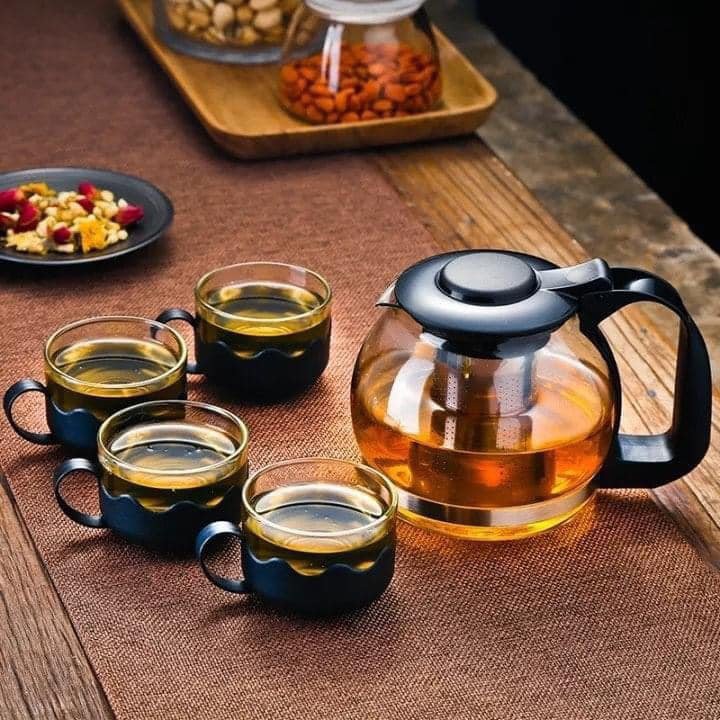 Bộ tách trà ấm chén 4 ly thủy tinh có lõi lọc duonghieu6789