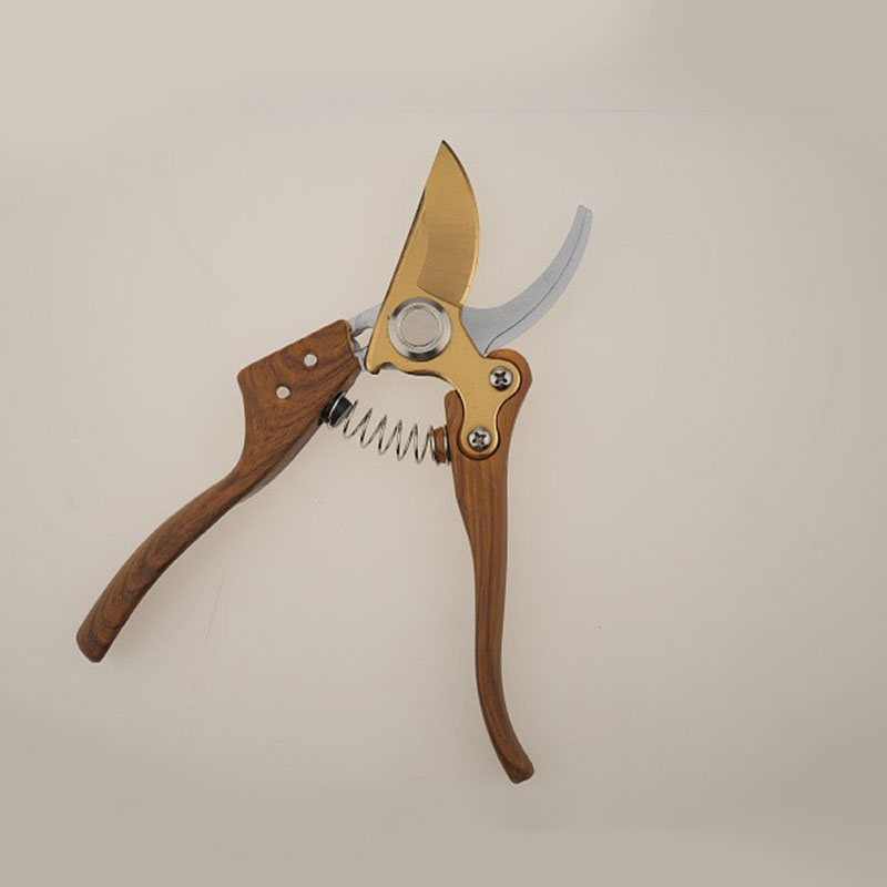 Wood grain handle pruning scissors Garden scissors Bonsai pruning scissors Flower branch thick branch gardening scissors