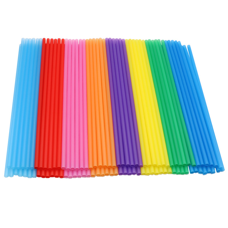 100 Chiếc Ống Hút Nhựa Dùng Một Lần Ống Hút Nhiều Màu 19CM