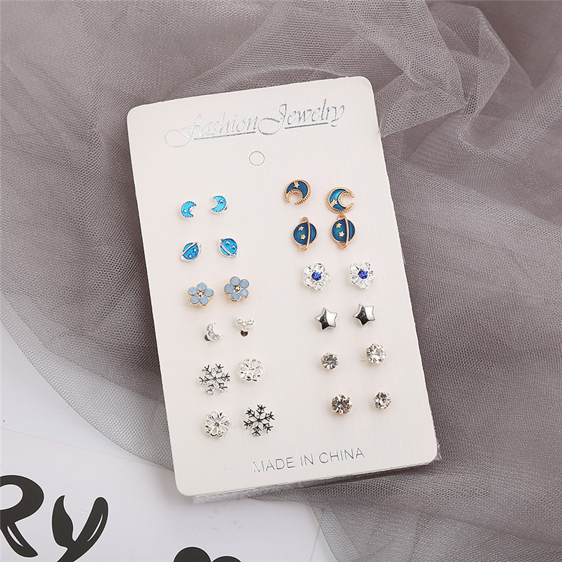 perfect%2012%20Pairs/Set%20Cute%20Multiple%20Piercing%20Stud%20Earrings%20Moon%20Star%20Planet%20Snowflake%20Rhinestone%20Jewelry%20Alloy%20Statement%20for%20Teen%20Girls%20Women%20Gifts%20-%20Image%208