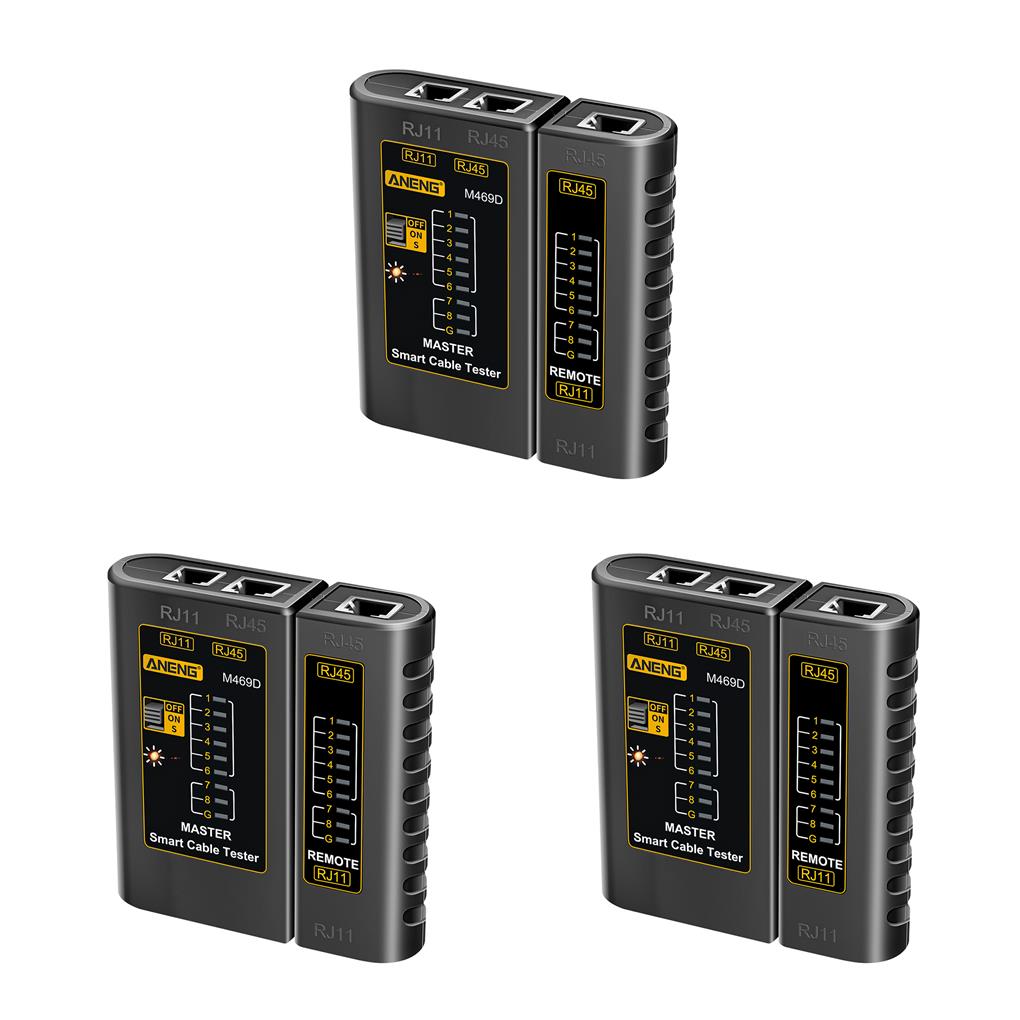 1/2/3 Laptop Network Cable Tester RJ45 RJ11 Wire ABS Plastic Portable Testing Diagnose Tool Networking Accessories Black