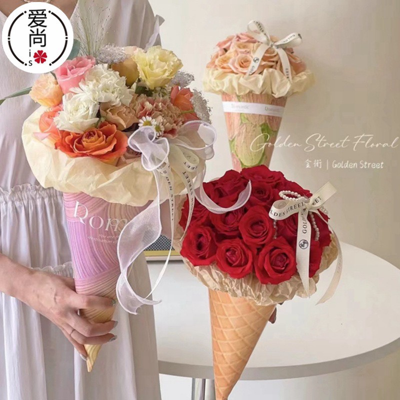 Sỉ 10 tơ` giấy decan gói hoa Ốc quế size 35*35*48cm