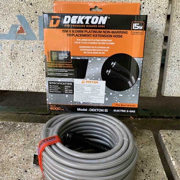 Dây áp lực máy phun xịt mini dekton 10m, 15m, 20m dành cho máy rửa xe gia đình