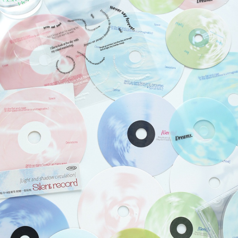 Cdaily|17pcs CD Notes Material Pack ins Notes+Stickers Handbook Decoration Collage Material Handbook Stickers Decorative Stickers